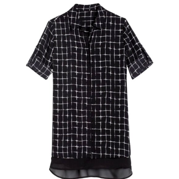 Chico's Black Label Grid Pattern Tunic Top Sz 0 (S/4) #2E - Picture 7 of 14